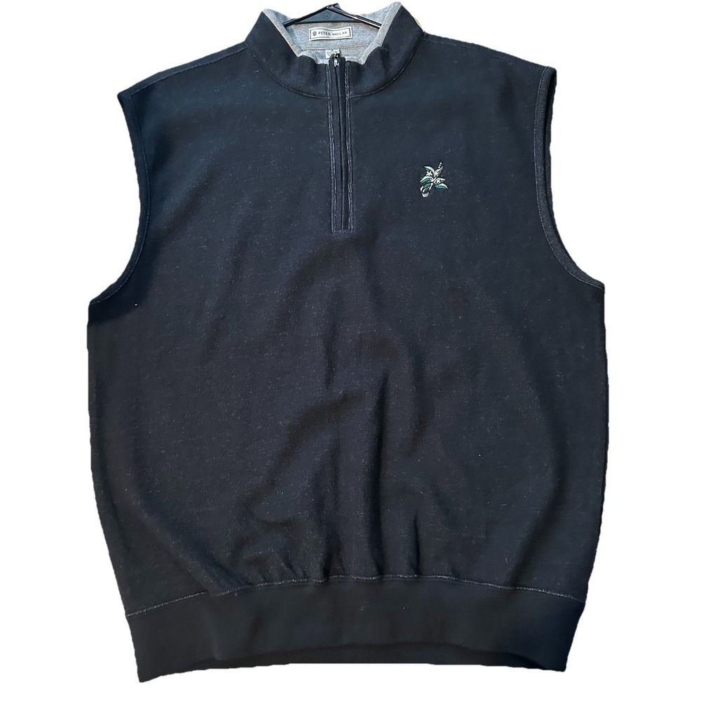 ⛳️Peter Millar S Laurel Valley Golf Club Quarter Zip Pullover Vest Black Small